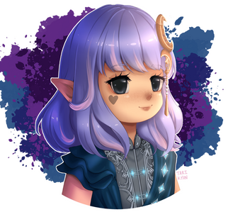 Bust, full colour, simple background